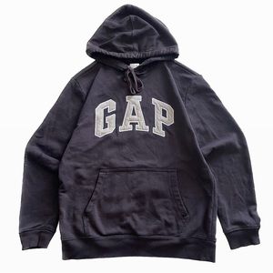 GAP Men's Navy Hoodie with White Logo